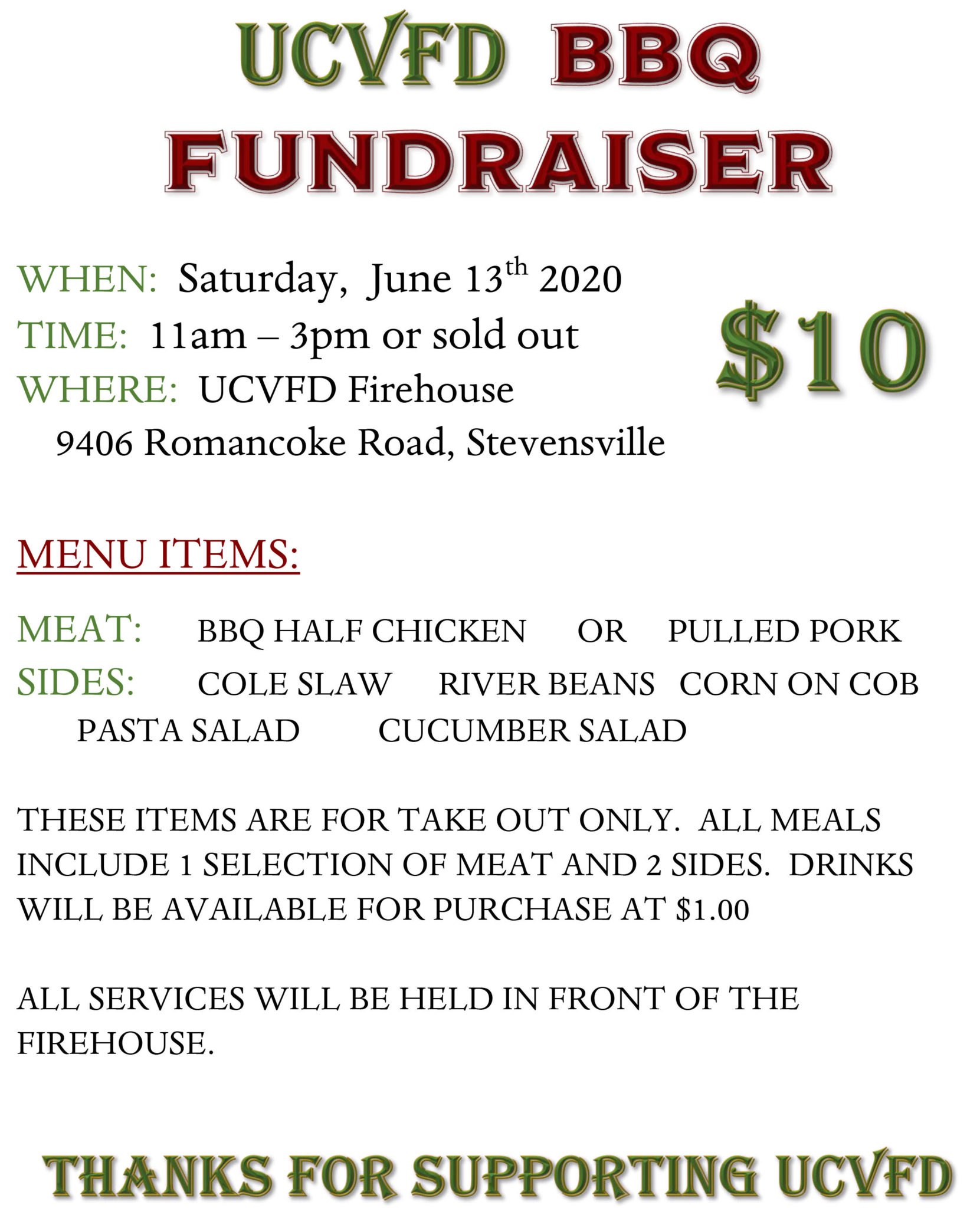 BBQ Fundraiser - United Communities Volunteer Fire Department