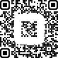 A black and white QR code with a square border and rounded corners on a white background. The QR code is designed to be scanned by a mobile device.